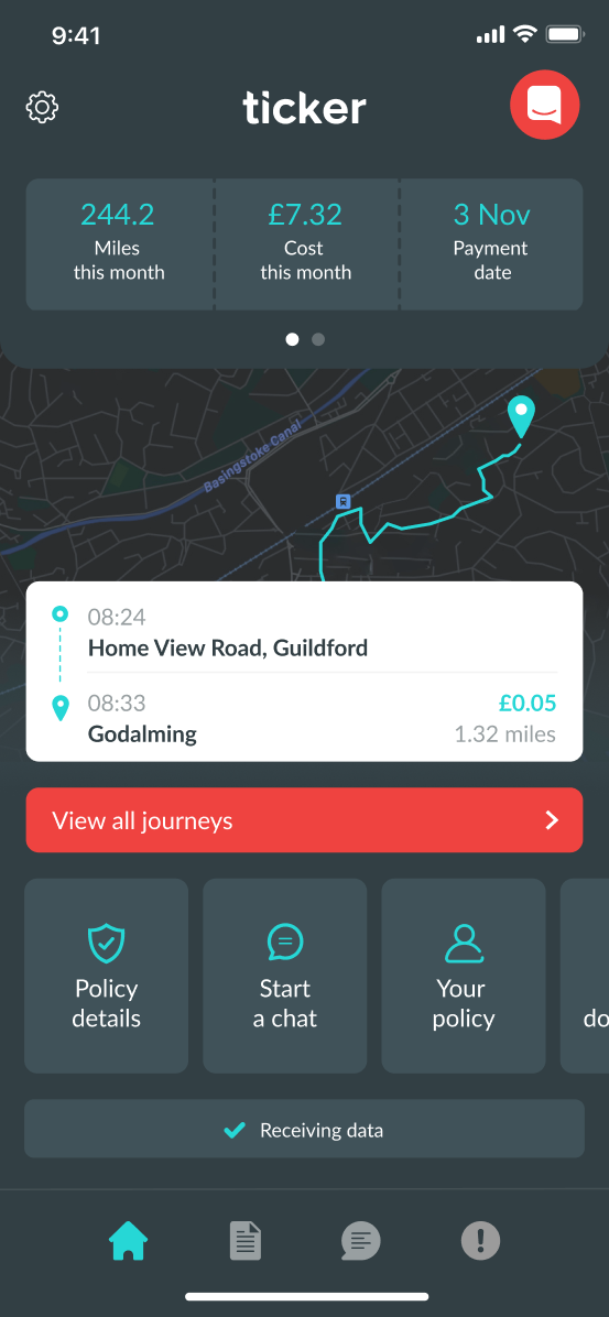 Ticker app - dashboard