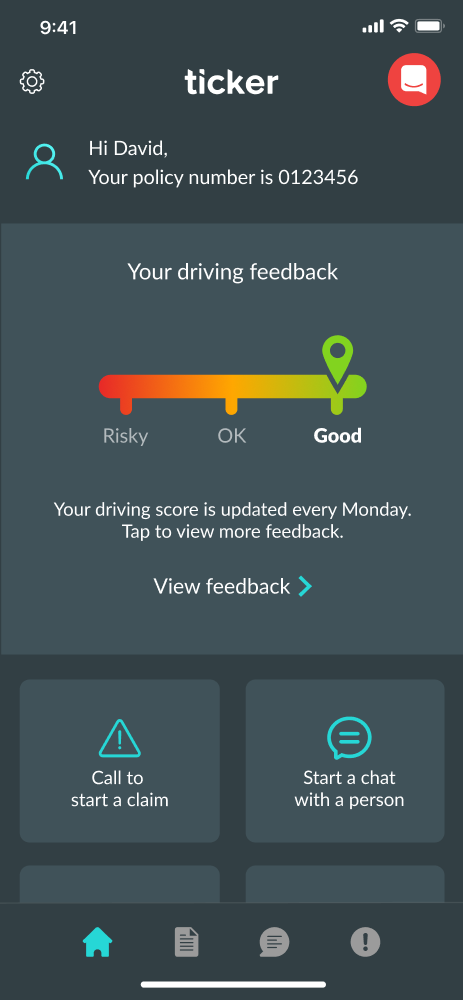 Ticker app - dashboard